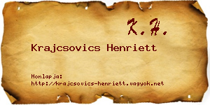 Krajcsovics Henriett névjegykártya