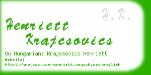 henriett krajcsovics business card